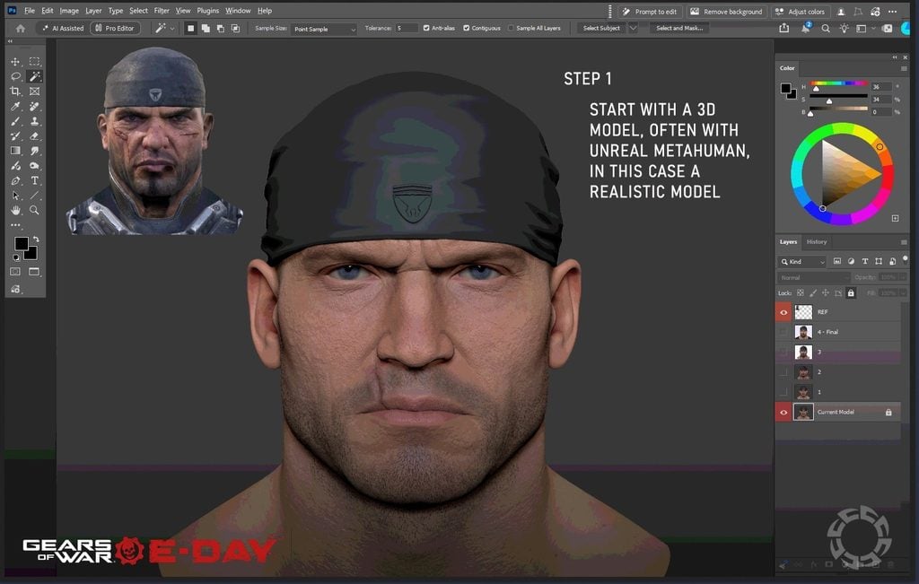 Marcus Fenix korai terv első variáció